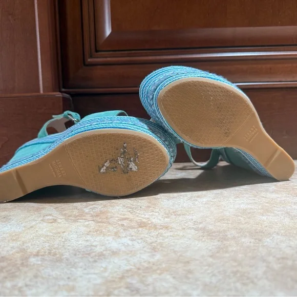 Stuart Weitzman Island suede wedge sandals - Size 9 - Picture 2 of 8